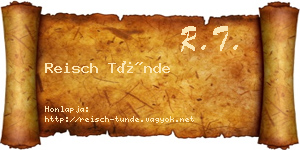 Reisch Tünde névjegykártya